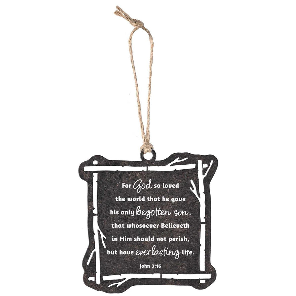 Decorative Holiday Hanging Christmas Tree Ornament 3.75 x 4 Inch Metal Believe by Dicksons, product view 2