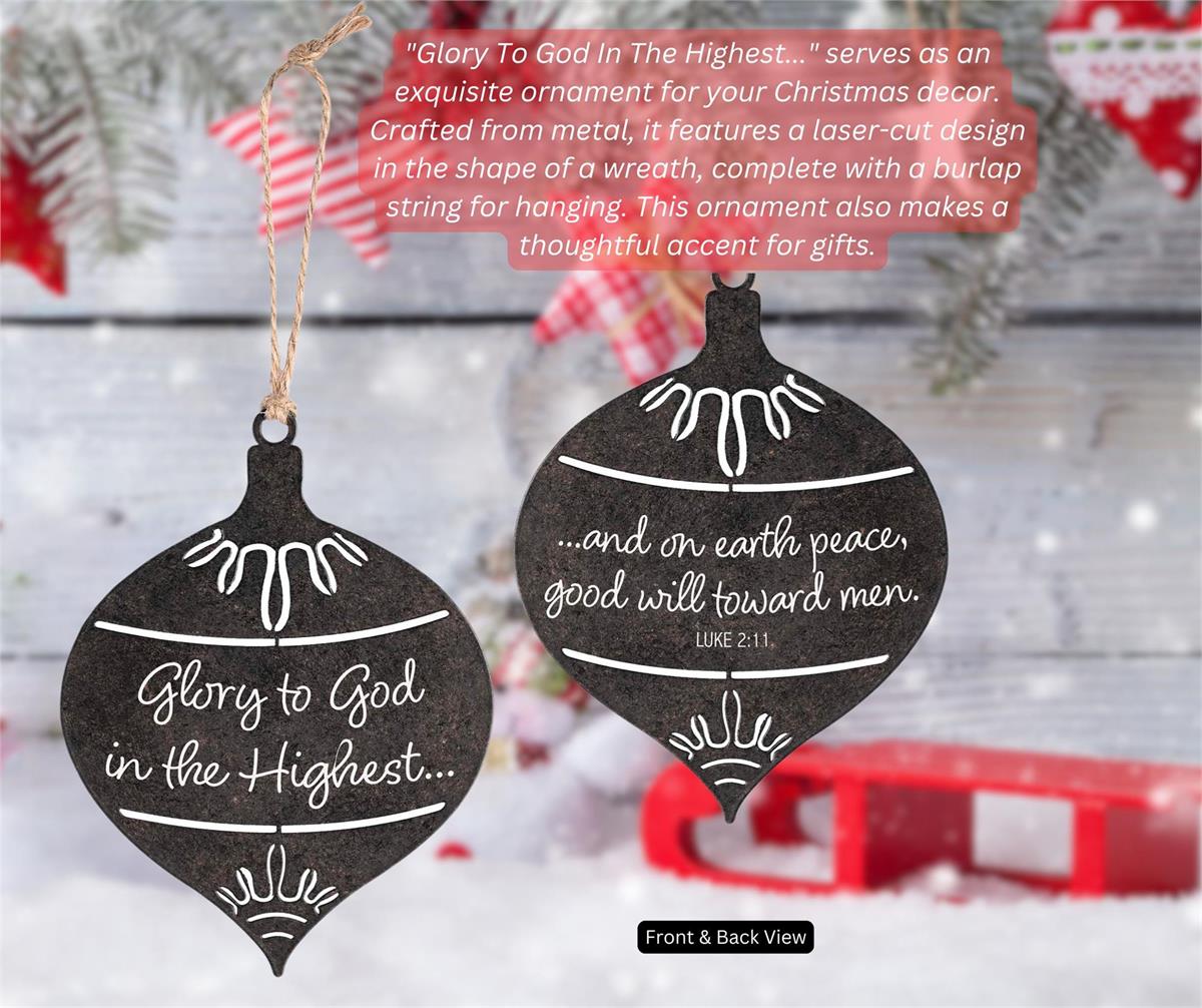 Decorative Holiday Hanging Christmas Tree Ornament 4 x 5 Inch Metal Glory by Dicksons, product view 3