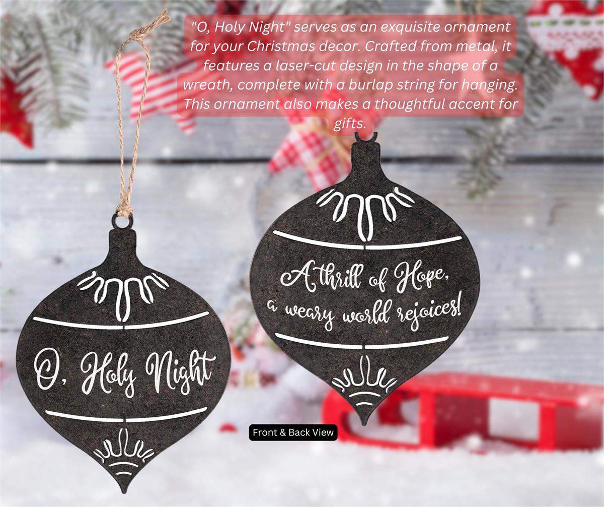 Ornament Holy Night Black Bulb Metal by Dicksons, product view 3