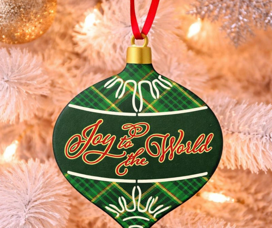 Ornament Joy To The World Metal Bulb 5" by Dicksons, product view 2