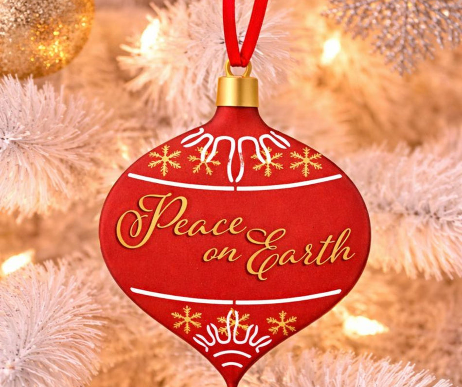 Ornament Peace On Earth Metal Bulb 5" by Dicksons, product view 2