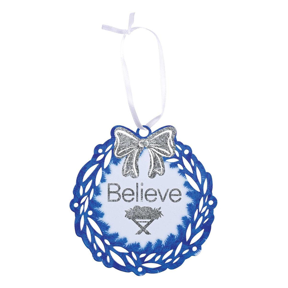 Ornament Manger Believe Wreath Bow 4" by Dicksons