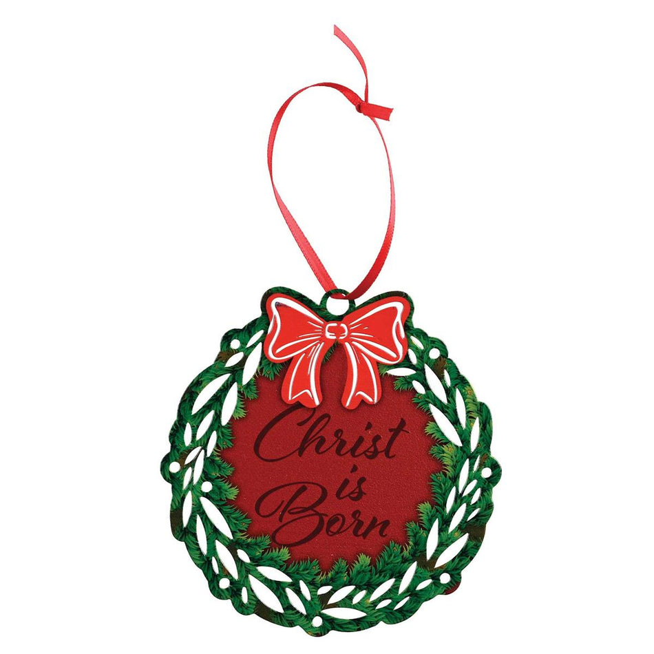 Ornament Christ Is Born Wreath Bow 4" by Dicksons