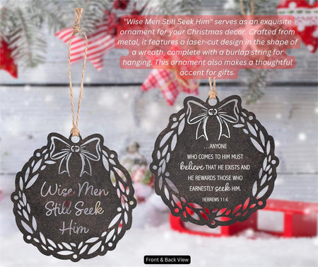 Decorative Holiday Hanging Christmas Tree Ornament 4 Inch Metal Wise Men Still by Dicksons, product view 3