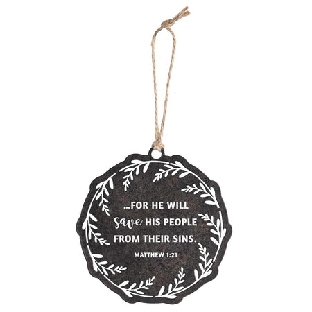 Decorative Holiday Hanging Christmas Tree Ornament 4 Inch Metal Thou Shalt Call by Dicksons, product view 2