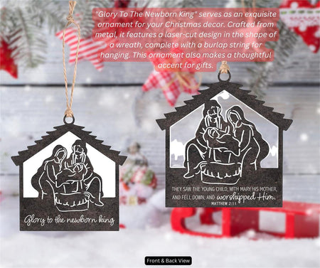 Decorative Holiday Hanging Christmas Tree Ornament 4 Inch Metal Glory by Dicksons, product view 3