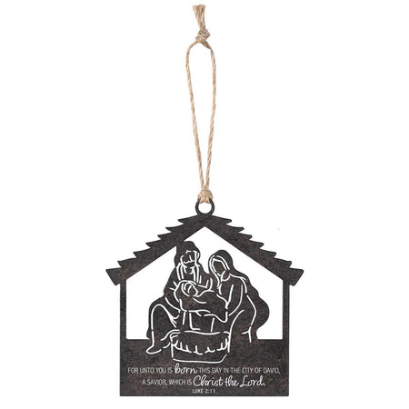 Decorative Holiday Hanging Christmas Tree Ornament 4 Inch Metal Oh Come Let Us by Dicksons, product view 2