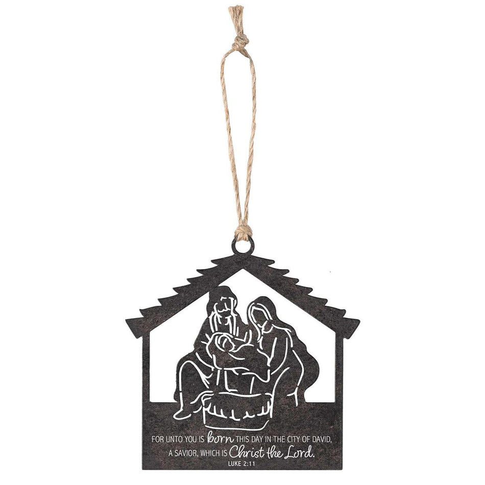 Decorative Holiday Hanging Christmas Tree Ornament 4 Inch Metal Oh Come Let Us by Dicksons, product view 2