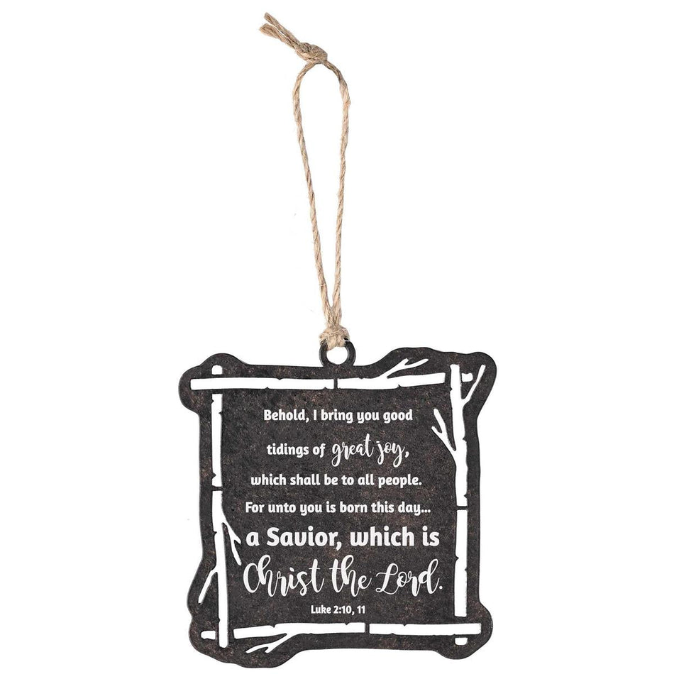 Decorative Holiday Hanging Christmas Tree Ornament 3.75 x 4 Inch Metal Joy by Dicksons, product view 2