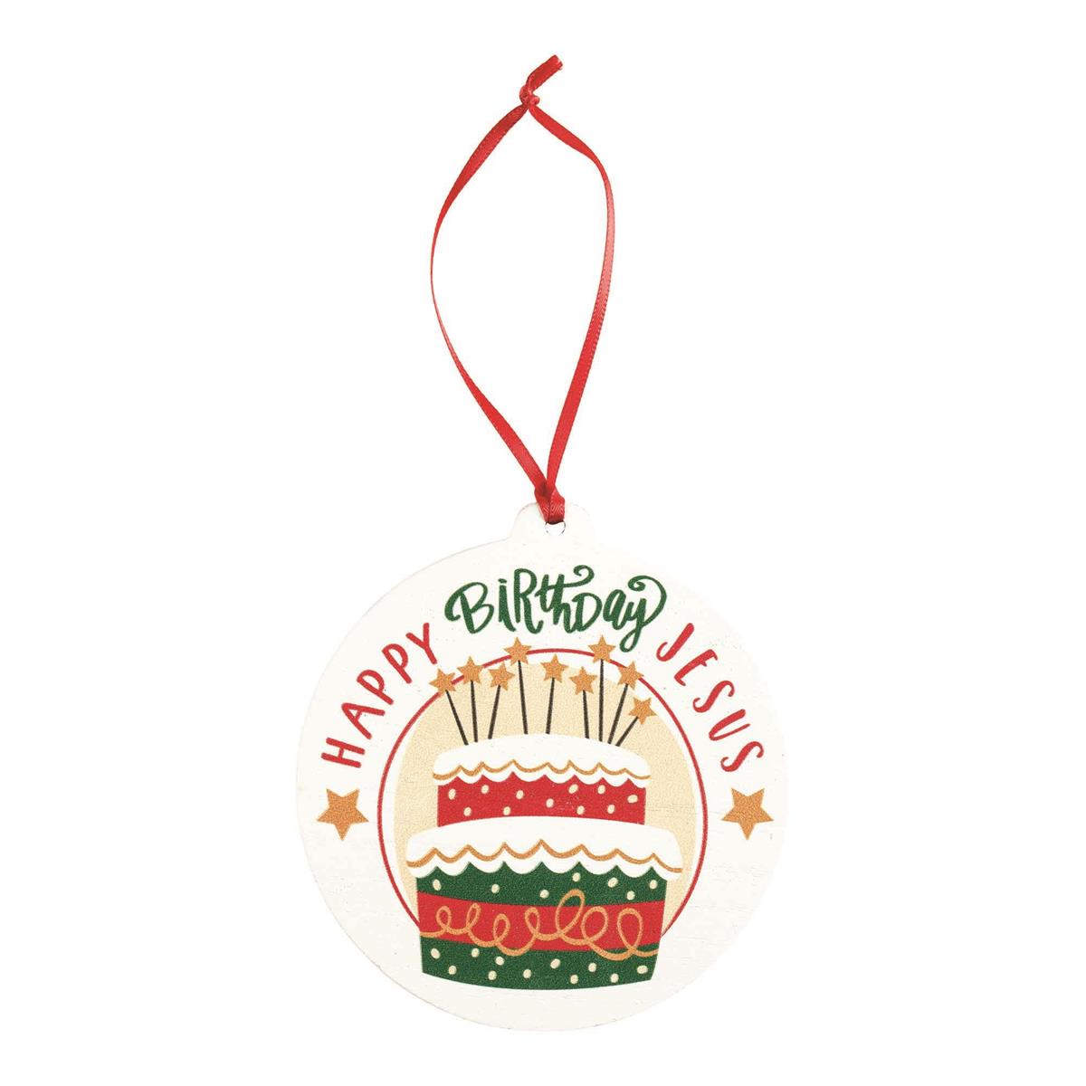 Happy Birthday Cake Santa Fe Red 4.25 x 4 MDF Decorative Hanging Ornament by Dicksons