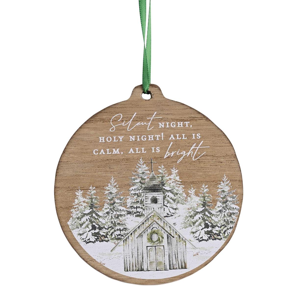 Ornament Wooden Church Silent Night by Dicksons