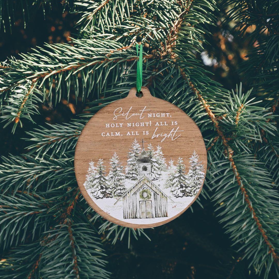 Ornament Wooden Church Silent Night by Dicksons, product view 2