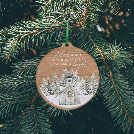 Ornament Wooden Church Silent Night by Dicksons, product view 2
