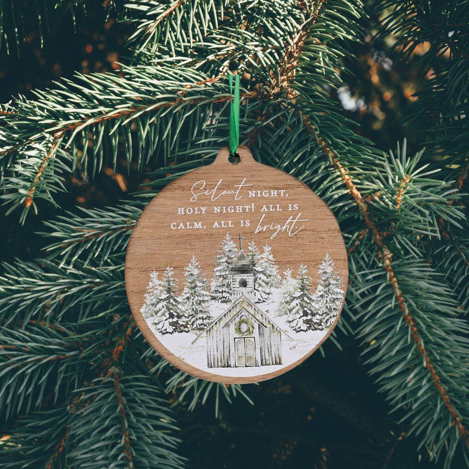 Ornament Wooden Church Silent Night by Dicksons, product view 2