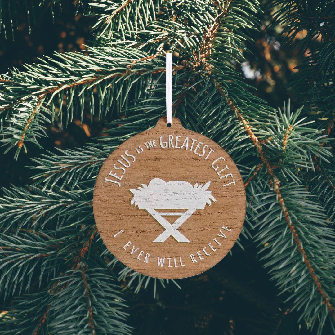Ornament Wooden Jesus Is The Greatest by Dicksons, product view 2