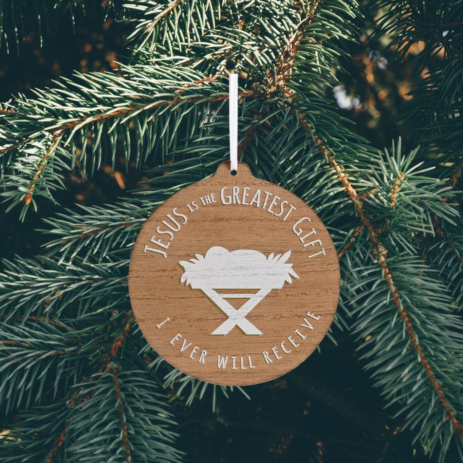 Ornament Wooden Jesus Is The Greatest by Dicksons, product view 2