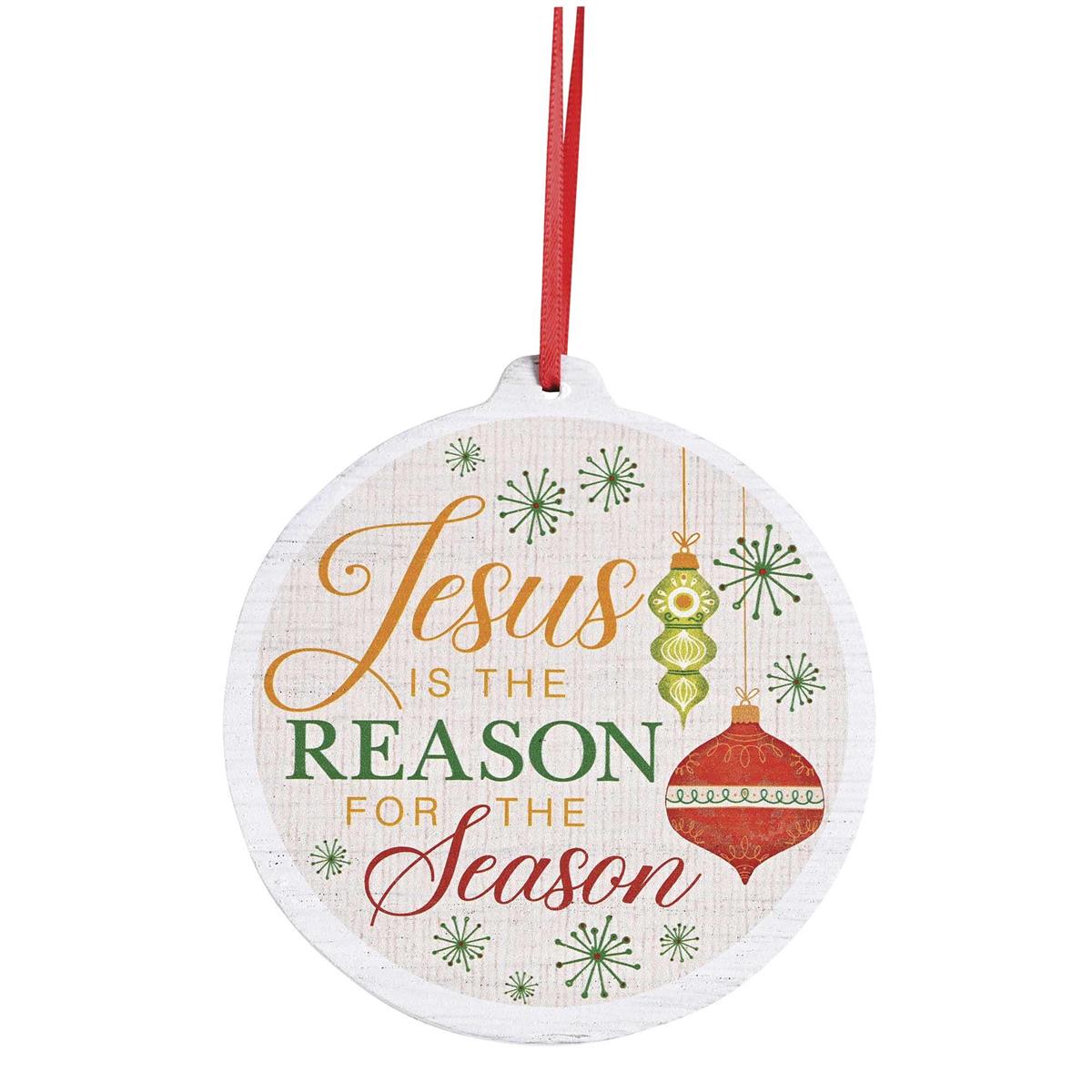 Ornament Wooden Jesus The Reason White by Dicksons