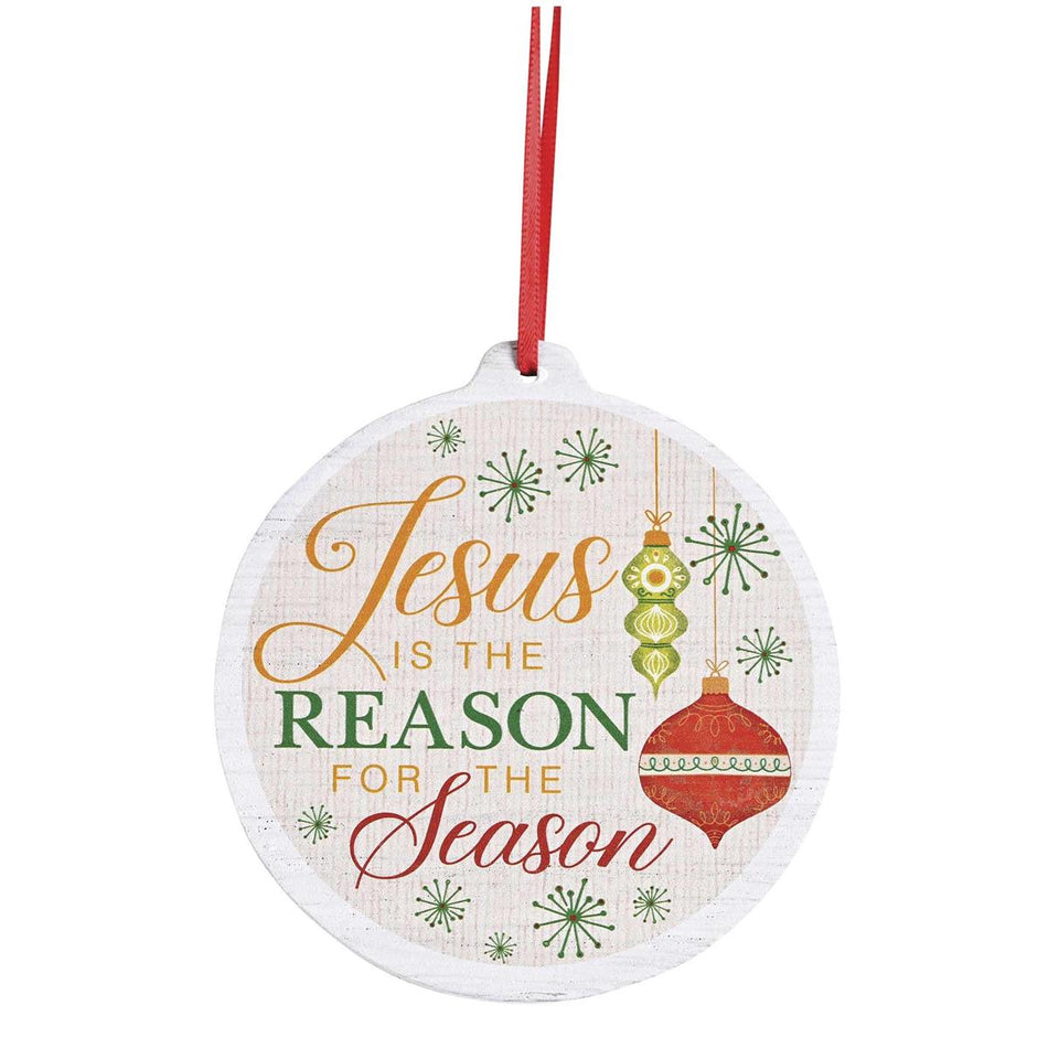 Ornament Wooden Jesus The Reason White by Dicksons