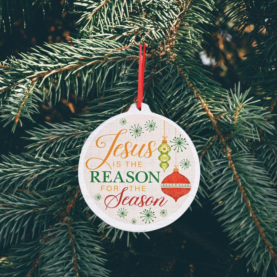 Ornament Wooden Jesus The Reason White by Dicksons, product view 2