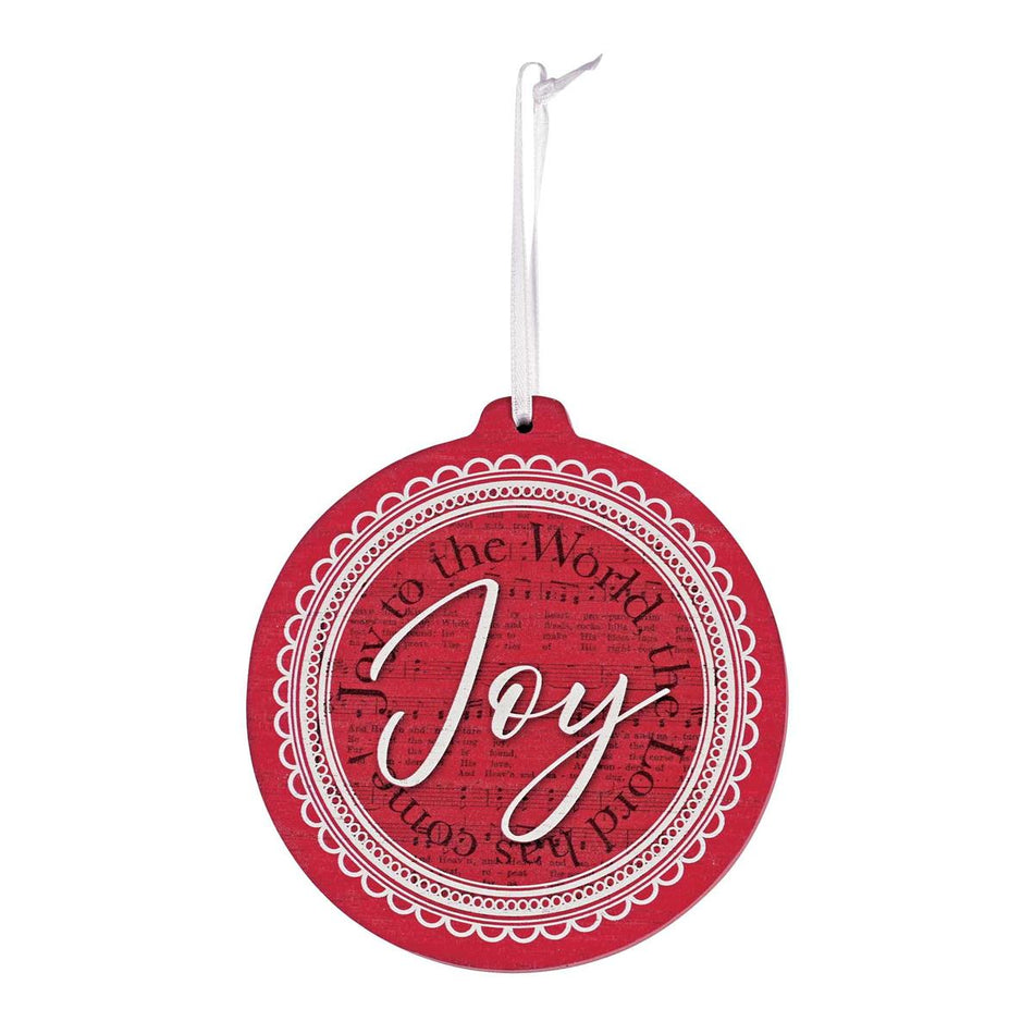 Decorative Holiday Hanging Christmas Tree Ornament 4 x 4.25 Inch MDF Joy by Dicksons