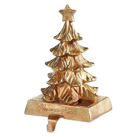 Peace on Earth Golden Resin Stocking Holder by Christian Art Gifts