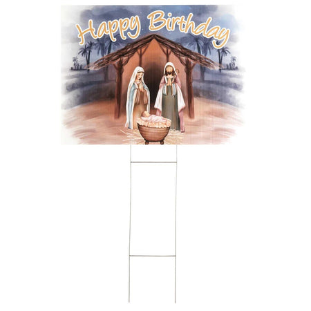 Yard Sign Happy Birthday Jesus Pvc by Dicksons