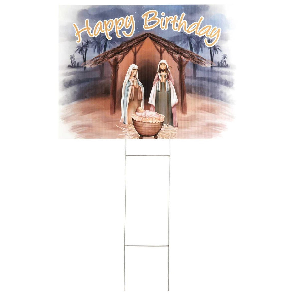 Yard Sign Happy Birthday Jesus Pvc by Dicksons