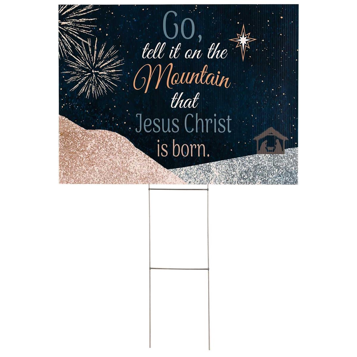 Go Tell It On The Mountain Black and Gold Tone 24 x 18 Inch Acrylic Christmas by Dicksons