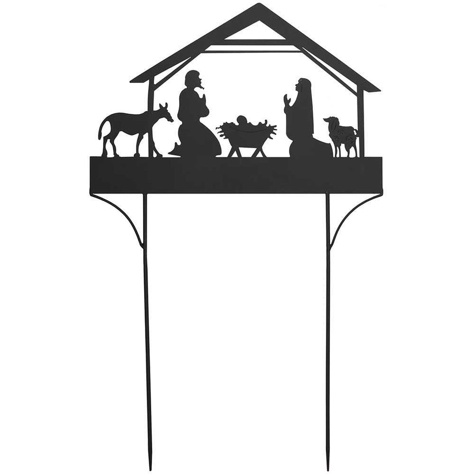 Holy Family Black Silhouette 24 x 38.5 Metal Christmas Nativity Yard Sign by Dicksons