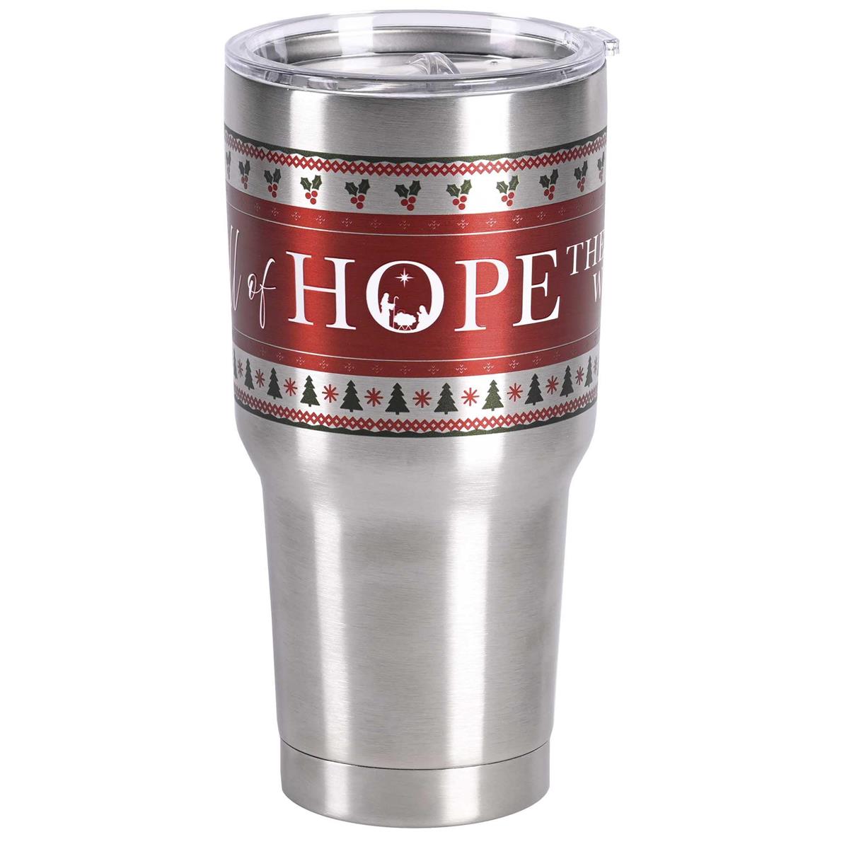 Festive Christmas Travel Tumbler Cup 30 Ounce Stainless Steel Thrill of Hope by Dicksons