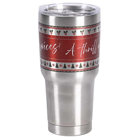 Festive Christmas Travel Tumbler Cup 30 Ounce Stainless Steel Thrill of Hope by Dicksons, product view 3