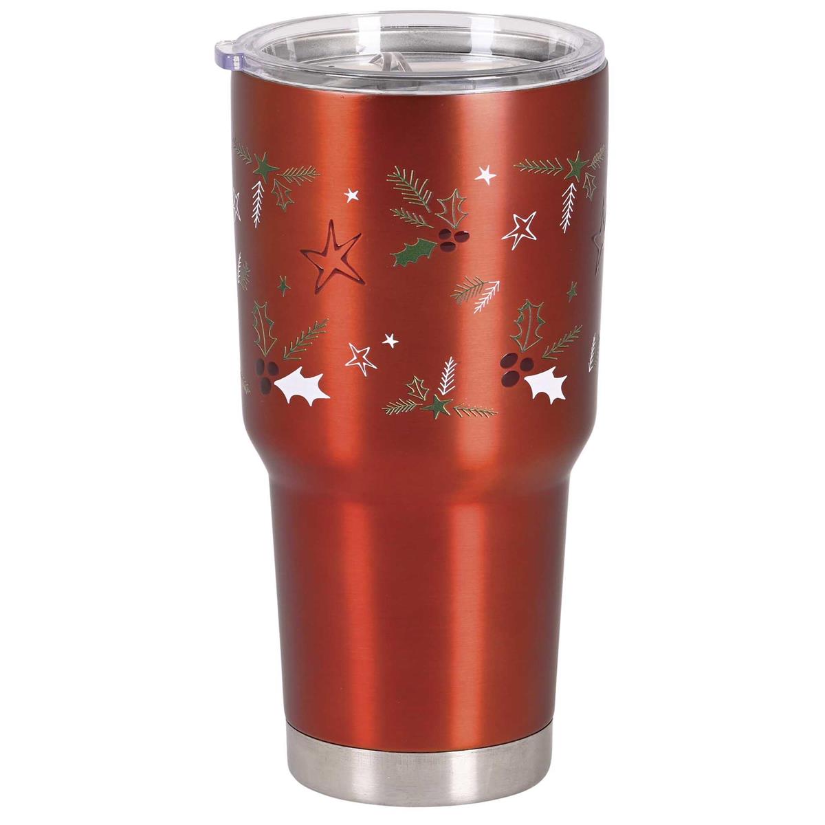 Christmas Red Tumbler Joy Confetti by Dicksons, product view 2