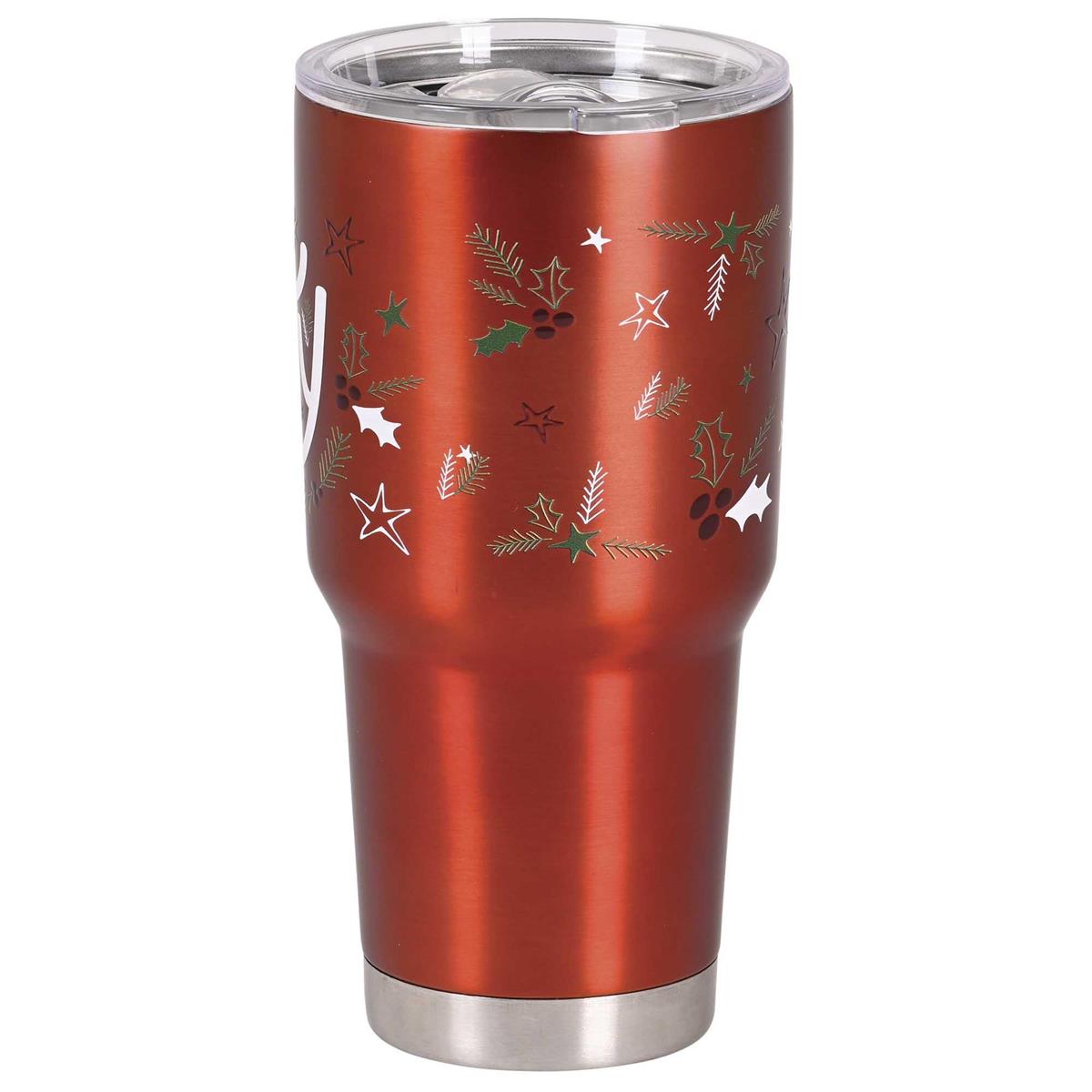 Christmas Red Tumbler Joy Confetti by Dicksons, product view 3