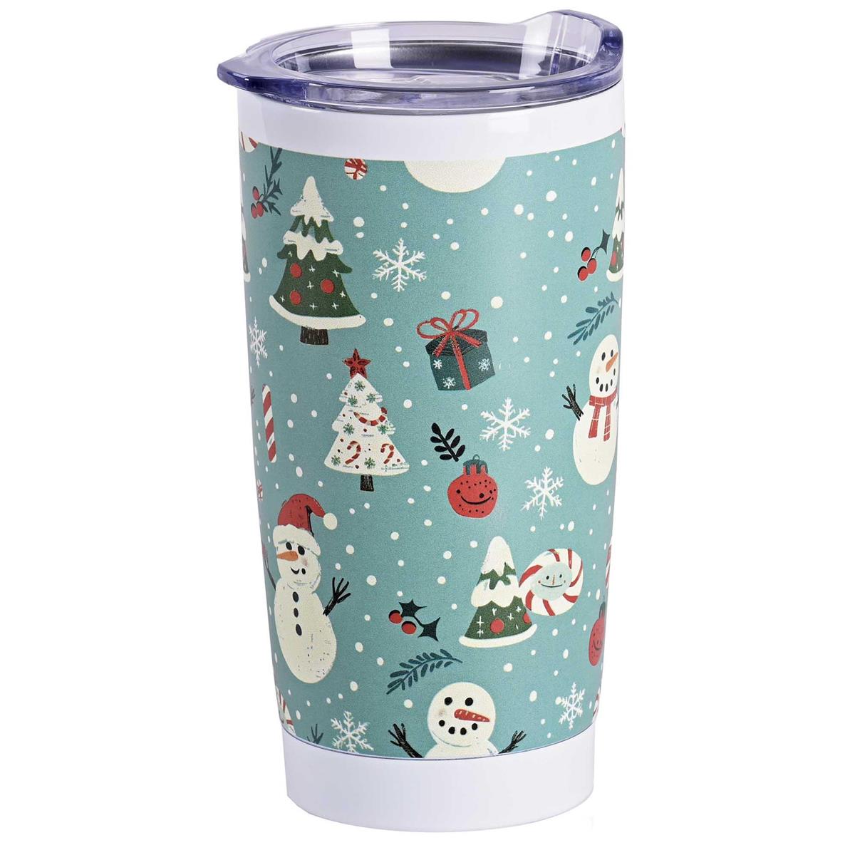 Christmas Tumbler Snowmen Snowflakes by Dicksons, product view 2