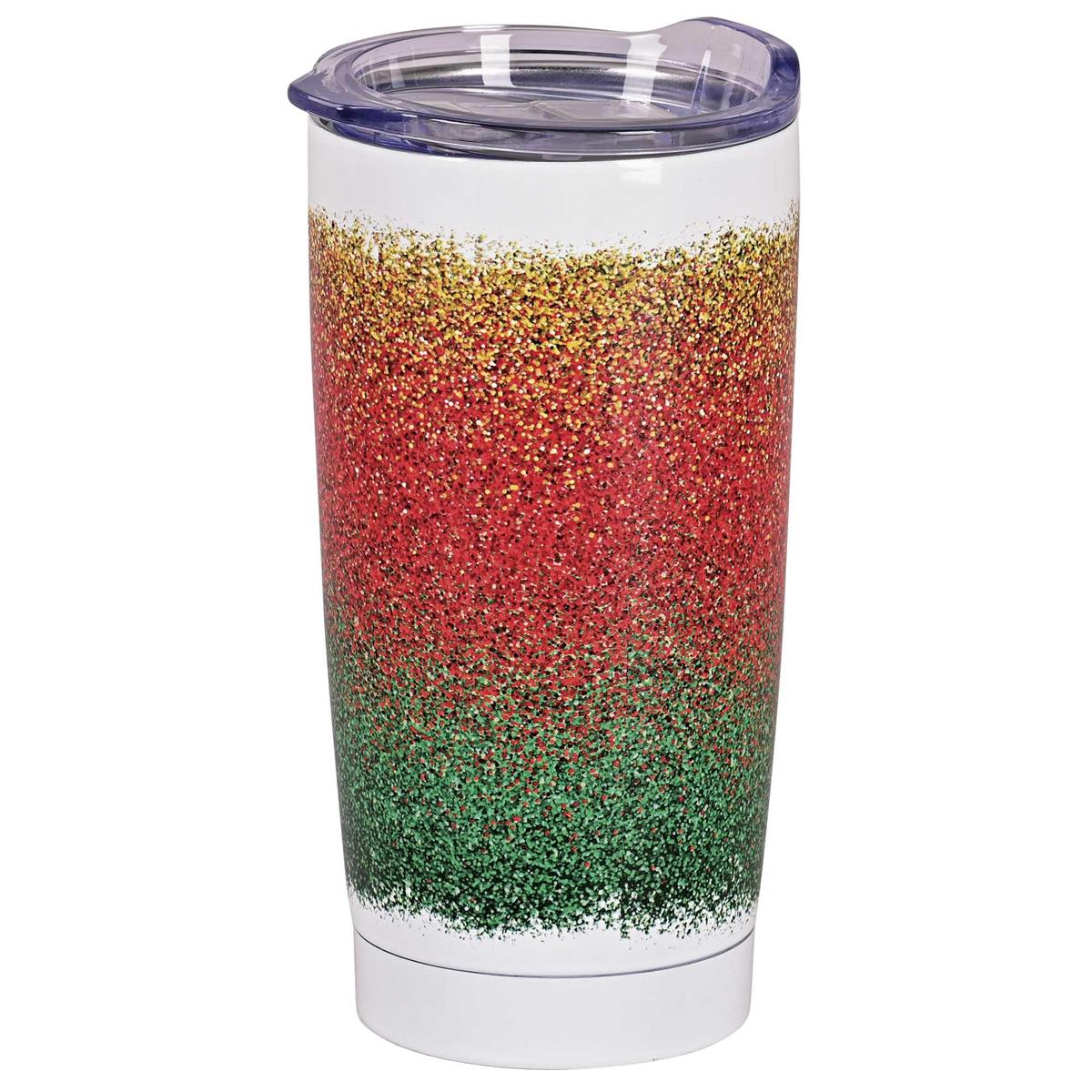 Festive Christmas Travel Tumbler Cup 20 Ounce Stainless Steel Glitter Jesus by Dicksons, product view 2
