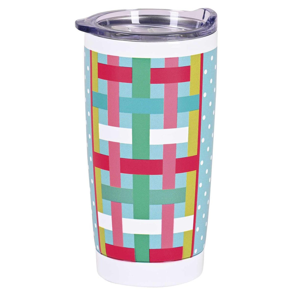 Christmas Tumbler Pink Plaid Joy Tree by Dicksons, product view 2