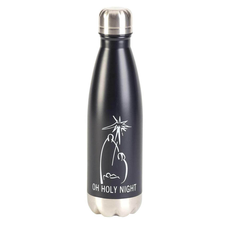 Water Bottle Oh Holy Night Stainless Steel Black 17 Oz by Dicksons