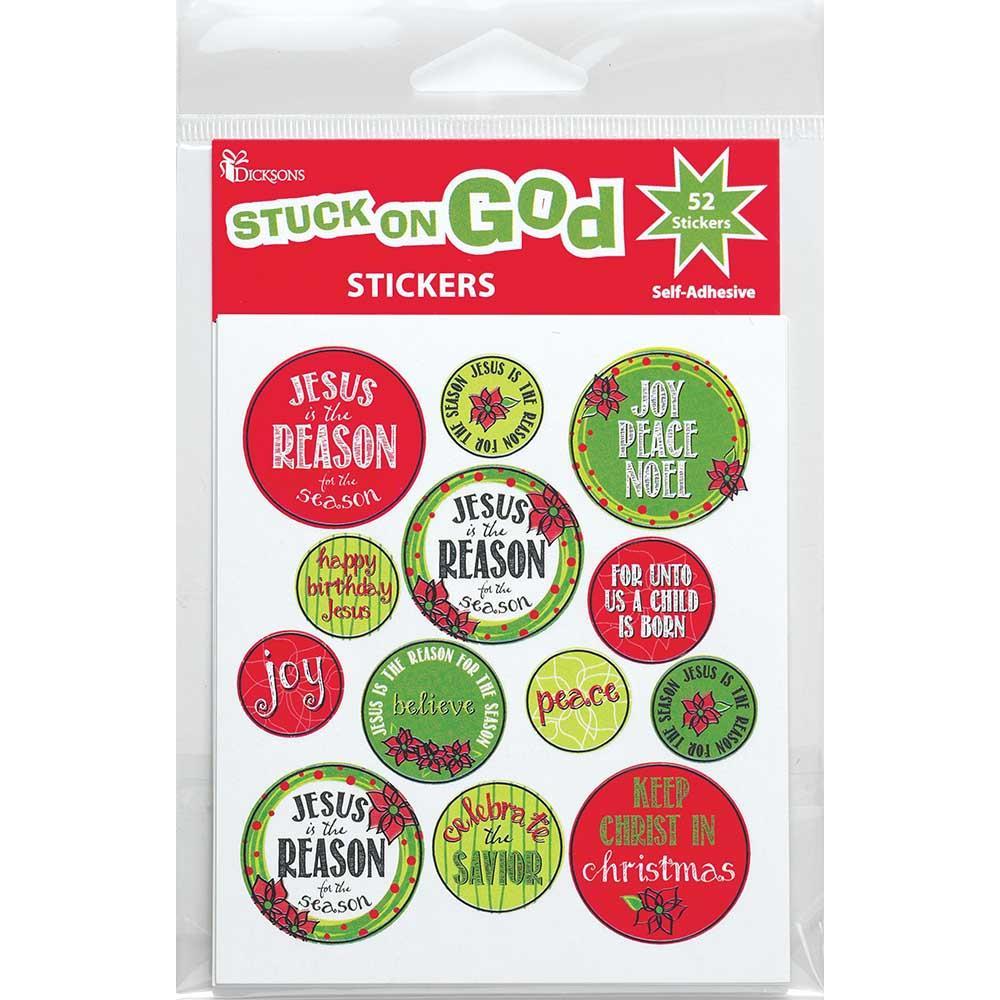 Stuck On God Jesus is The Reason Christmas Children's Stickers Pack of 24 Sheets by Dicksons