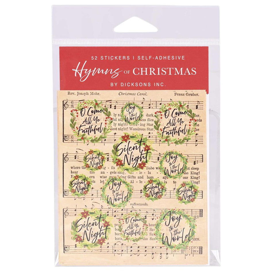 Adhesive Christmas Sticker Decals Vinyl Hymns of Christmas Sheet Music Pack by Dicksons