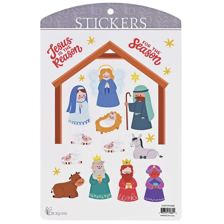 Adhesive Christmas Sticker Decals Vinyl Nativity Scene Collection Pack of 6 by Dicksons