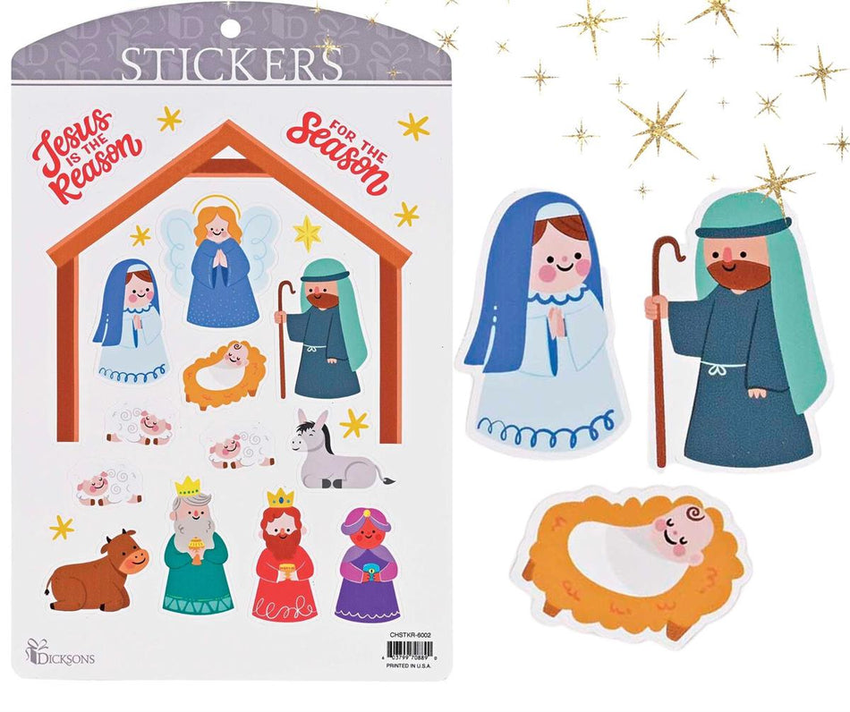 Adhesive Christmas Sticker Decals Vinyl Nativity Scene Collection Pack of 6 by Dicksons, product view 2