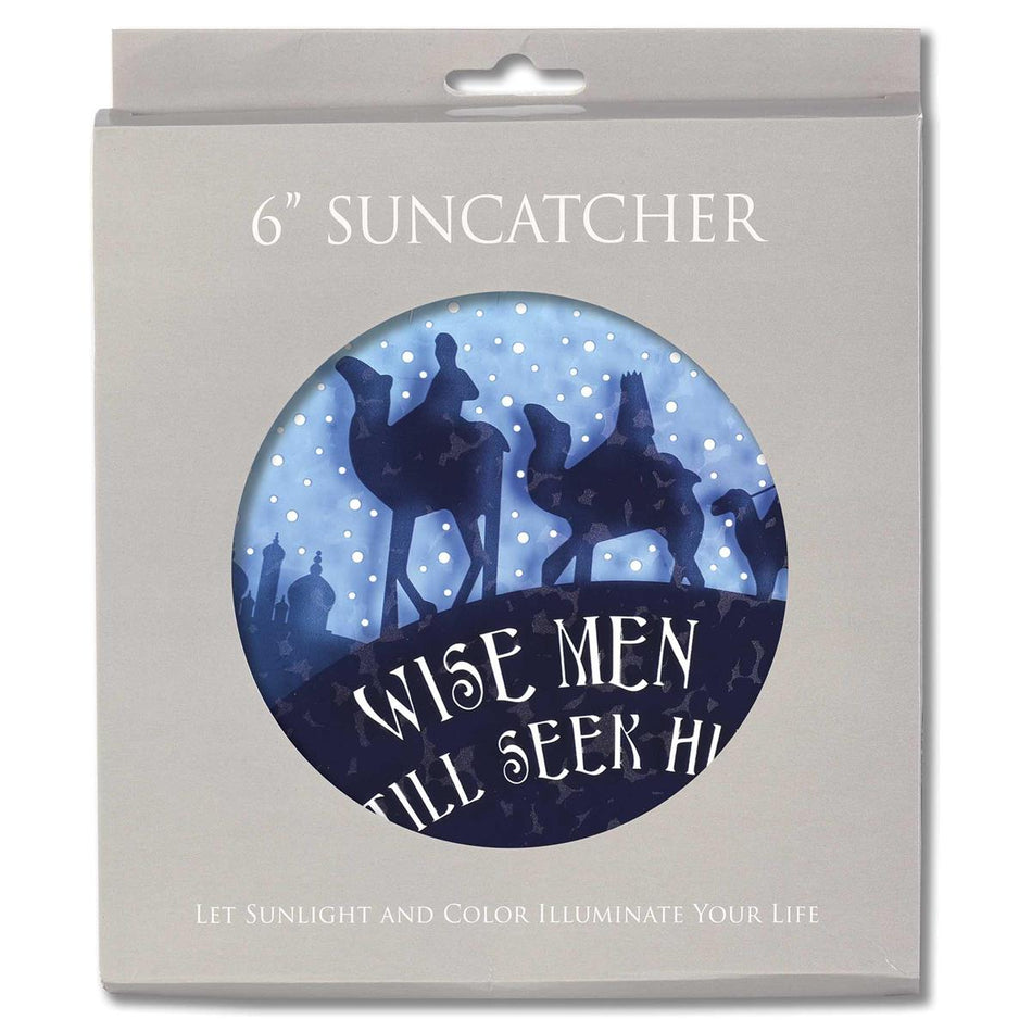 Festive Christmas Suncatcher Hanging Ornament for Window 6 Inch Glass and Metal (CHSUNCG-13) by Dicksons, product view 2