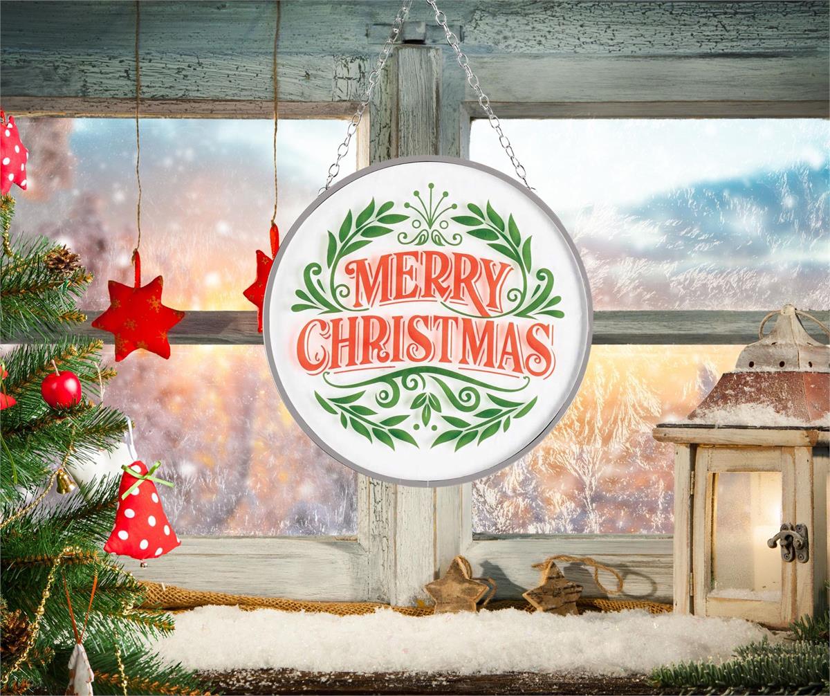 Suncatcher Merry Christmas Wreath by Dicksons, product view 3