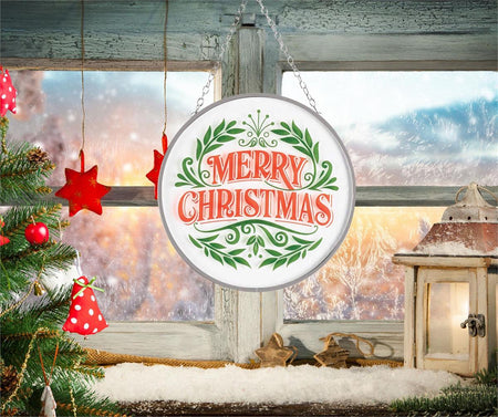 Suncatcher Merry Christmas Wreath by Dicksons, product view 3