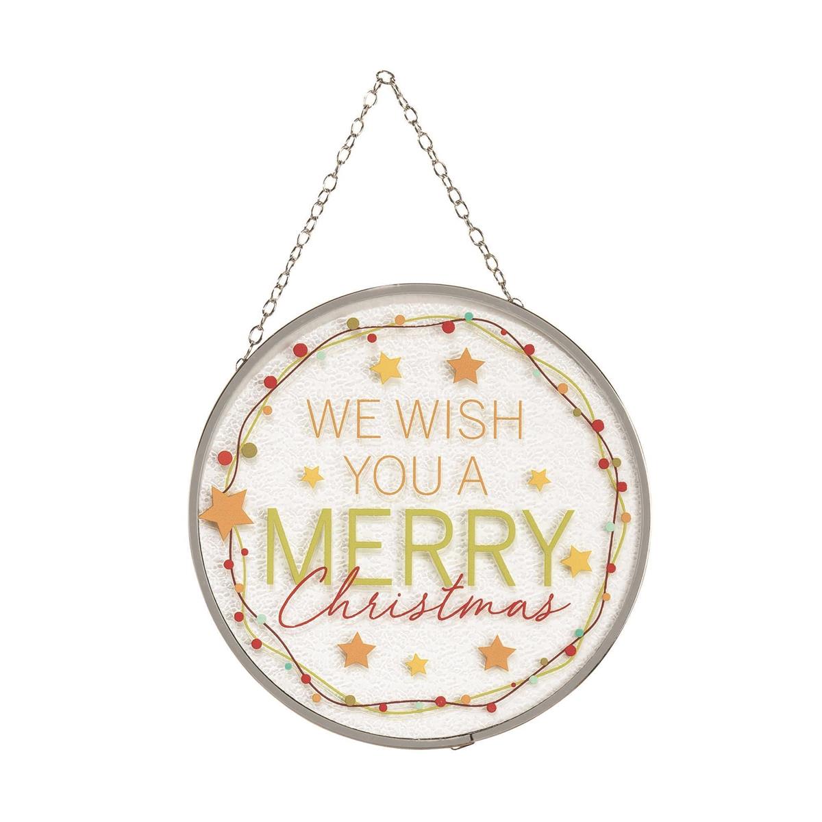 Suncatcher We Wish You A with Suction Cup 6" by Dicksons