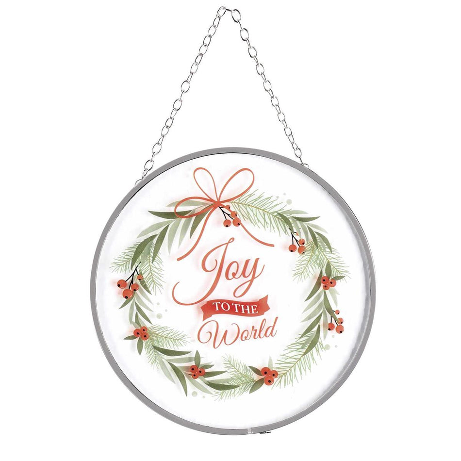 Suncatcher Joy To The World Wreath by Dicksons