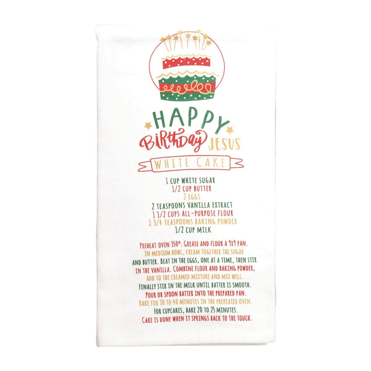 Happy Birthday Cake Santa Fe Red 18 x 22 Cotton Decorative Hanging Hand Tea by Dicksons