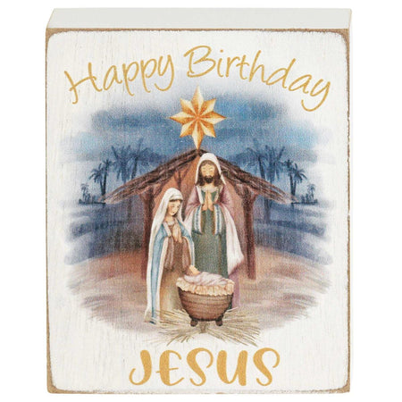 Tabletop Plaque Happy Birthday Jesus by Dicksons, product view 3