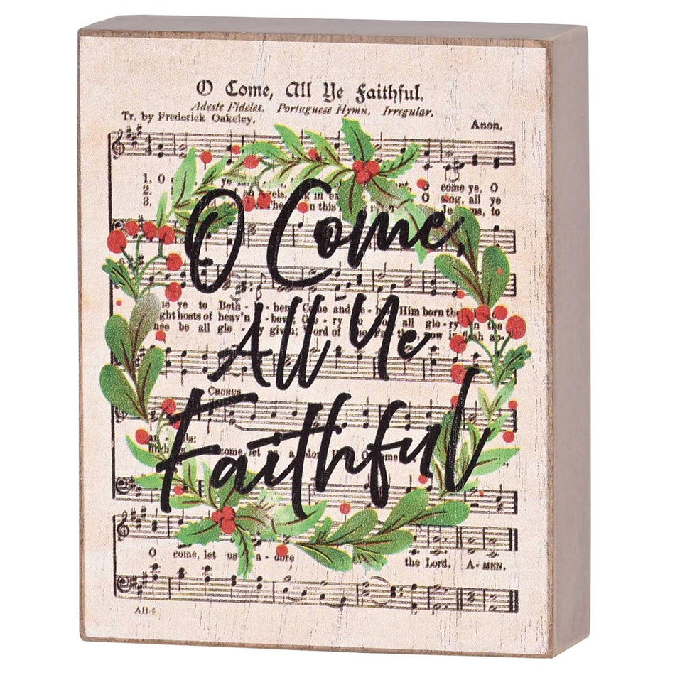 Tabletop Plaque Come Ye Faithful Hymn by Dicksons