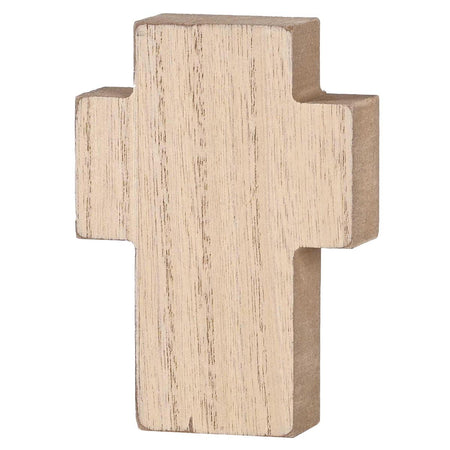 Decorative Christmas Plaque Tabletop Block Sign 3 x 4 Inch MDF Cross Jesus by Dicksons, product view 3